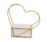 Harilla Composition Florale en Forme de Cœur dans Un Contenant Métallique pour Jardin et Bureau, 36cmx22cmx11cm