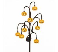 Harilla Halloween Lampe de Jardin Solaire Balise Éclairage d'Allée Lanterne de Chemin Bras Courbés Suspendus et Recharge Diurne Convient aux Promenades, Citrouille