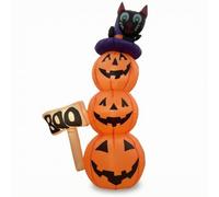 Harilla Industrial Light Décoration d'Halloween Gonflable Citrouille Empilée Accessoire Citrouille Chapeau de Sorcière Panneau Suspendu en Polyester Grande