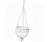 Harilla Jardinière Suspendue, Panier Suspendu, Support à Plantes rétro en Fil Fer pour Balcon, Jardin, Bureau, décoration, Blanc