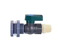 Harilla Kit de Robinet de Tonneau de Pluie Ensemble Adaptateur de Robinet de Tonneau de Pluie avec Vanne à Bille et Raccord de Cloison en PVC Adapté, 0.75 Pouce Jaune