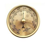 Harilla Station Météo Domestique Baromètre Thermomètre Hygromètre à Cadran avec Verre Protégé et Aiguilles Échelles Mmhg Hpa Installation Murale et sur Bureau Adaptée à la Maison Loggia, 70MM Gold