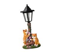 Harilla Statue Chat Solaire pour Jardin, Figurine Chat avec lumières solaires, Sculpture pour Balcon, 15.2 X 9.5 X 35.5 Cm