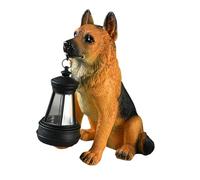 Harilla Statue Solaire de Jardin Représentant Un Chien, Sculpture Animale En Résine, Figurine D'extérieur avec éclairage.