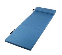 Harilla Tapis de Repos Pliable Matelas de Coussin de Sommeil de Détente Tissu Lin Agréable Mousse Confort Design Pliable pour Rangement Discret, Dark Blue, 180x60x5cm 45D