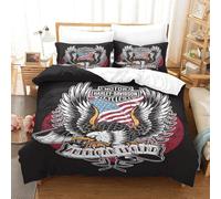 Harley Davidson Ensemble Housse De Couett Imprim¿¿ D Et Taie D'oreiller Ultra Doux Microfibre Hypoallerg¿¿Nique Pcs£¬Ensemble Housse De Couette Avec Ferm