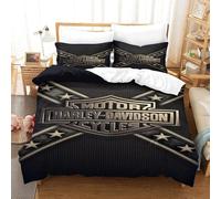 Harley Davidson Ensemble Housse De Couett Imprimé D Et Taie D'oreiller Ultra Doux Microfibre Hypoallergénique Pcs¿Ensemble Housse De Couette Avec Ferm