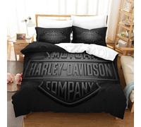 Harley Davidson Ensemble Housse De Couett Imprimé D Et Taie D'oreiller Ultra Doux Microfibre Hypoallergénique Pcs¿Ensemble Housse De Couette Avec Ferm