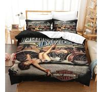 Harley Davidson Ensemble Housse De Couett Imprimé D Et Taie D'oreiller Ultra Doux Microfibre Hypoallergénique Pcs¿Ensemble Housse De Couette Avec Ferm