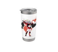 Harley Quinn Diamonds and Hearts Gobelet isotherme en acier inoxydable double paroi