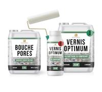 Harmony Béton - Kit Bouche-Pores + Vernis Optimum 25 m² - Polyuréthane Bi-Composant Aqueux + Primaire Mono-Composant, Finition MATE, Protection Élevée - beton harmony