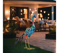 Lampe solaire paon Lampes solaires pour l'extérieur Décoration figures Décoration de jardin solaire, multicolore, 1x LED AKKU, H 61,5 cm, jardin