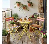 Harms Set 3 Pièces Table Bistrot Ronde Fer Pliant Couleur Multicolore