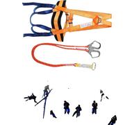 Harnais de sécurité, hauteur de chute maximale sécurisée 1,8 m, charge de travail sécurisée 800 kg, charge de rupture 1500 kg, longueur du câble 1,2 m, charge de rupture (câble de sécurité) 1600 kg
