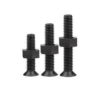 Haroar 10-20SET M3 M5 M6 Vis À Tête Fraisée en Nylon Noir Écrous Boulons Plats Phillips Plastique(35mm,M6-10set)