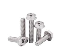 Haroar 10-50pcs Boulon M3 M4 M5 M6 Vis À Tête Hexagonale Croisée Boulons Bride 304 Acier Inoxydable(M3x6mm-(50Pcs))