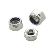 Haroar 10 Pièces M3 M4 M5 M6 M8 M10 M12 304 A2 Acier Inoxydable Rotation Inverse Filetage À Gauche Hexagonale en Nylon Insertion Auto-bloquant Écrou Nylock Contre-écrou(M3 Left Thread)