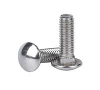 Haroar 2-10 Pièces M3 M4 M5 M6 M8 M10 A2-70 304 Vis À Tête Ronde Carrée en Acier Inoxydable Boulon D'entraîneur GB12 DIN603(25mm,M8 5pcs)