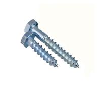 Haroar Vis Autotaraudeuses À Six Pans Creux Externes en Acier Au Carbone Blanc Zingué DIN571 M6 M8 M10 M12, Dent Complète Et Demi-vis Bois, 2 10 Pièces