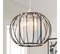 HARPER LIVING Abat-jour suspendu facile à installer, noir mat, diamètre 27 cm, abat-jour moderne pour chambre à coucher, cuisine, salon