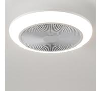 HARPER LIVING Ventilateur de plafond avec lumière et télécommande, lampe LED 50W 4000LM réglable, ventilateur silencieux avec cache pour chambre, salon, cuisine - 3 couleurs, 6 vitesses, minuterie