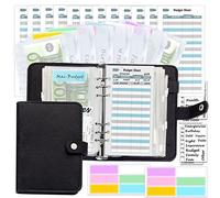 Harphia Feutre de Laine Noir Budget Planner, Enveloppes d'argent,Dossier Organisateur d'argent,Livre d'épargne avec Couvertures,Dossier A6, Carnet, Agenda Personnel avec Ensemble d'Accessoires Budget