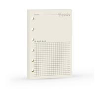 Harphia Recharge d’agenda A7 pour Filofax, papier pour prise de notes et plans quotidiens, 6 trous/100 g/m², inserts amovibles, 12,3 x 8,2 cm