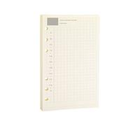Harphia Recharge pour carnet à spirale, 6 trous, pour Filofax, taille personnelle 3,74 x 16,77 pouces, design journal, avec table horaire et somme, 45 feuilles par paquet, (A6, quotidien)