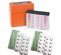harren24 Kit de test, y compris 60 pastilles de test (Rapid), testeur d'eau et boîte de rangement, 30x DPD1 chlore/brome + 30x phénol rouge pH, analyse de l'eau de piscine (60 Pastilles + testeur)