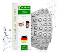 harren24 Pastilles de test (Rapid) Chlore libre DPD1, Oxygène actif DPD4, valeur du pH Phenol Red, Testeur d'eau de piscine 50x 100x 250x 500x (DPD1 / 100 Pastilles)