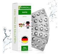 harren24 Pastilles de test (Rapid) Chlore libre DPD1, Oxygène actif DPD4, valeur du pH Phenol Red, Testeur d'eau de piscine 50x 100x 250x 500x (DPD4 / 50 Pastilles)