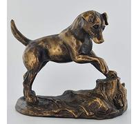 Harriet Glen Sculpture de chien Jack Russel effet bronze Décoration d'intérieur Cadeau pour animal domestique Hauteur 11,5 cm