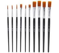 Harris 102041002 Lot de 10 pinceaux plats pour artistes, tailles mixtes, 102041002