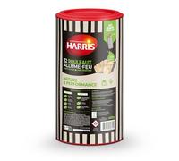 HARRIS - 32 Rouleaux Allume-Feu 100% Naturels - Longue Durée - Bois FSC® & Cire Végétale - Fabrication Française - 4 Designs Aléatoires - Intérieur & Extérieur