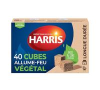 HARRIS - 4° Cubes allume feu - 100% végétal - Sans odeur - Longue durée - Rapide et facile d'utilisation - Intérieur & Extérieur - Entreprise française - x40