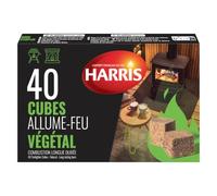 HARRIS 40 Cubes Allume-Feu 100% Végétal FSC®, x40 | Bois certifié FSC®, sans odeur désagréable, allumage rapide et efficace, petit format 40 cubes pré-découpés