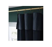 AltoBuy Harris - Rideau Ajustable 140x270cm Velours de Coton Bleu Nuit + 8 Anneaux Pince