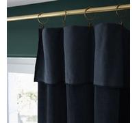 AltoBuy Harris - Rideau Ajustable 140x270cm Velours de Coton Bleu Nuit + 8 Anneaux Pince