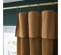 HARRIS - Rideau Ajustable 140x270cm Velours de Coton Camel + 8 Anneaux Pince - ACTOME G