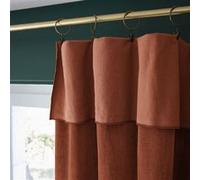 HARRIS - Rideau Ajustable 140x270cm Velours de Coton Terracotta + 8 Anneaux Pince - Altobuy G