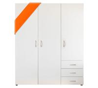 HARRY - Armoire blanche, polyvalente, avec trois portes coulissantes, idéale pour votre chambre