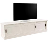 Harry | Meuble TV avec 3 portes coulissantes en laqué blanc pin