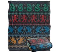 Harry Potter and The Deathly Hallows Part 2 Harry Potter House Crests Plaid Ultra Doux au Toucher Soyeux - 152 x 127 cm