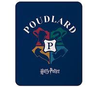 Harry Potter Blason Plaid Polaire 110x140 cm | 100% Polyester | Oeko-TEX | Imprimé Enfant ado | Bleu Marine