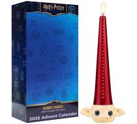 Harry Potter Calendrier de l'Avent 2025, Bougie Conique et Support Bougie en Résine Réutilisable Dobby, Sans Parfum 12h, Décoration Noel (Multi Dobby)
