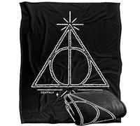 Harry Potter Deathly Hallows Line Art Plaid Ultra Doux au Toucher Soyeux - 152 x 127 cm