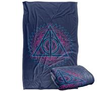 Harry Potter Deathly Hallows Tech Plaid Ultra Doux au Toucher Soyeux - 91 x 147 cm