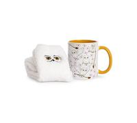 Harry Potter Ensemble Tasse et Chaussettes pour Femmes | Adultes Chaussettes Mi-Mollet avec Motif de Hedwig la Chouette des Neiges et Tasse en Céramique Grise | Tasse à Boissons Chaudes