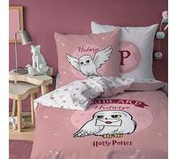 Harry Potter Fly Parure de lit Enfant | 100% Coton | OEKO-TEX | Housse de couette 140x200cm+Taie d'oreiller 63x63cm | Imprimé Fille | Rose