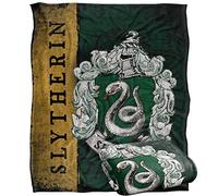Harry Potter Harry Potter House Crest Slytherin Plaid Ultra Doux au Toucher Soyeux - 152 x 127 cm, Vert